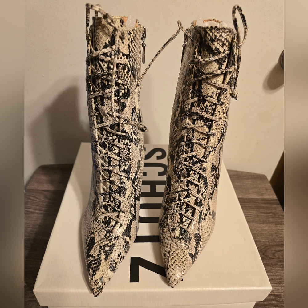 Schutz Anaiya Snakeskin Bootie